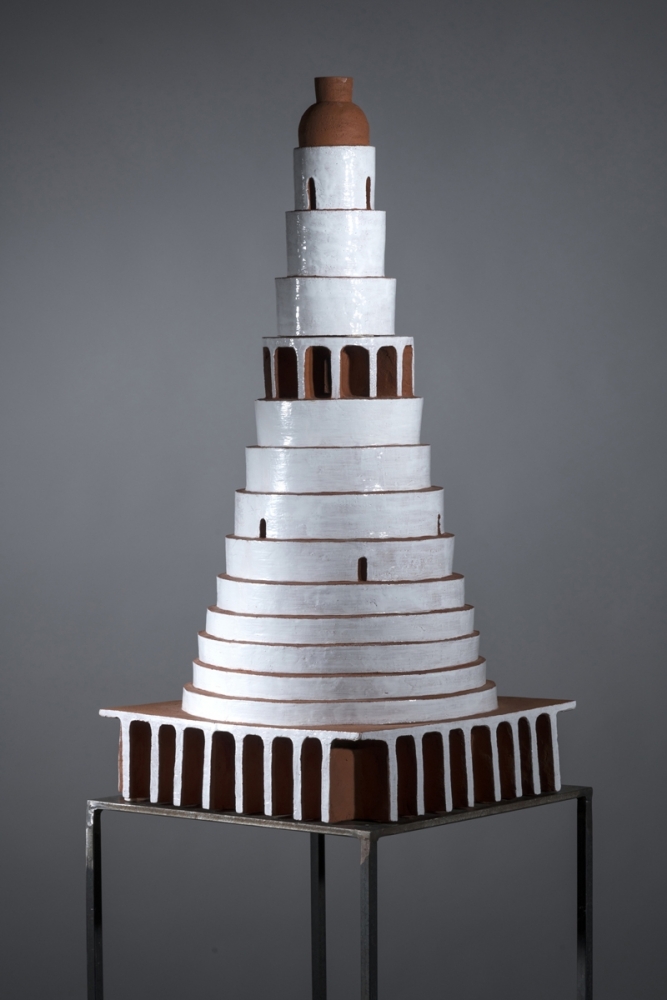 Tempel, 2017, Keramik glasiert, 100 x 45 x 45 cm