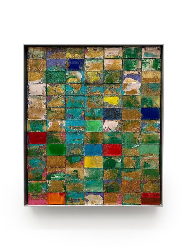 Mosaik 2174, 2025, Acryl, Harz auf Topfreiniger, 70 x 60 x 5 cm