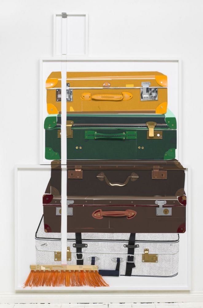 Besen + Koffer, 3teilig, 2017,  162 x 102,5 cm