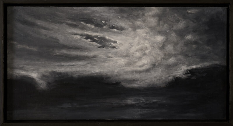 Sador Weinsčlucker, über die ufer, 2026, Öl auf Leinwand, 30 x 585 cm