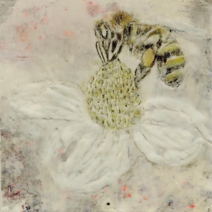 Heike Jeschonnek, „Biene auf Blume 6“, 2022