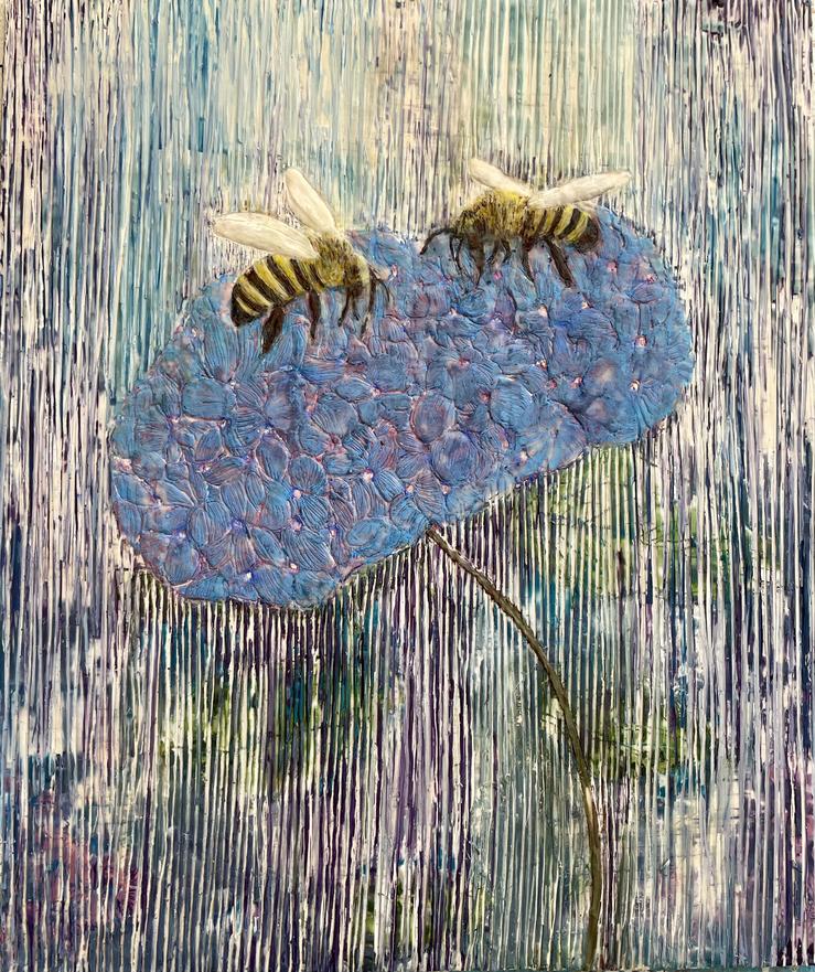 Heike Jeschonnek, „Bienen auf Horstensie 3“, 2025
