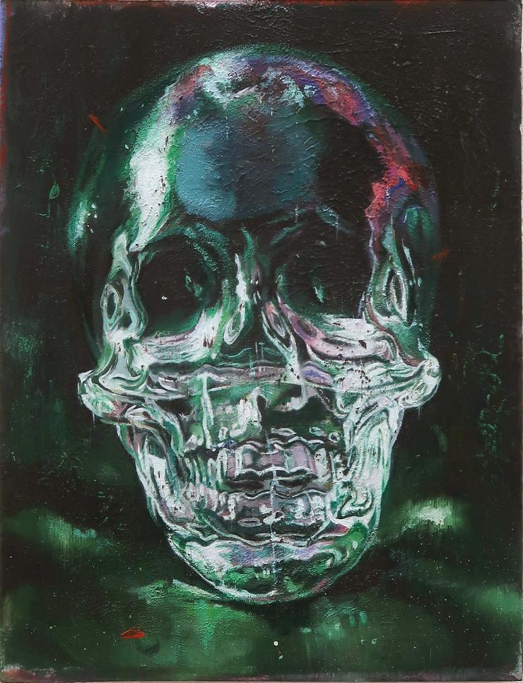 Michael Streun, „Glasschädel (Studie)“, 2021