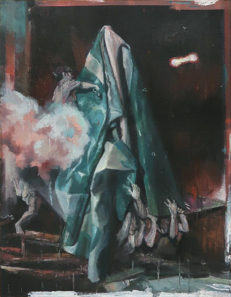 Michael Streun, „Nachtlager (Studie)“, 2019