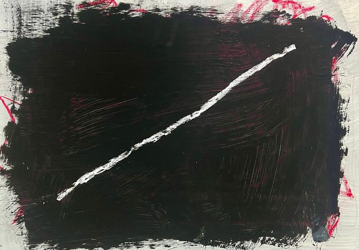 Werner Schmidt, „Schwarz mit Diagonale“, 2022