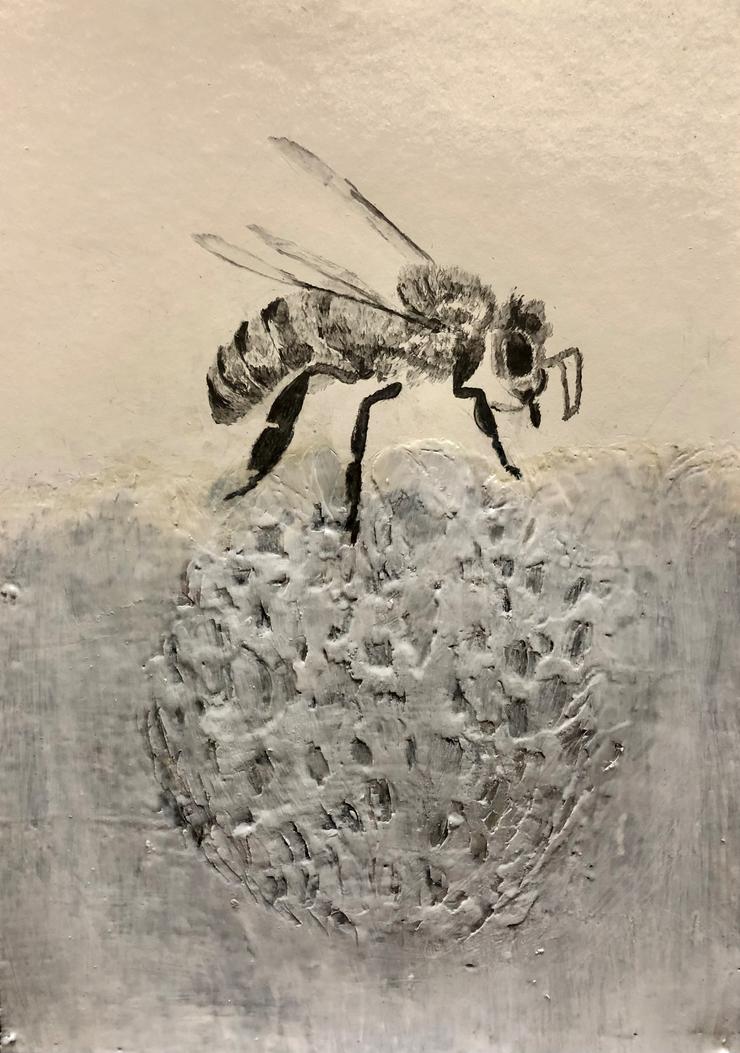 Heike Jeschonnek, „Biene auf Blume 2“, 2022