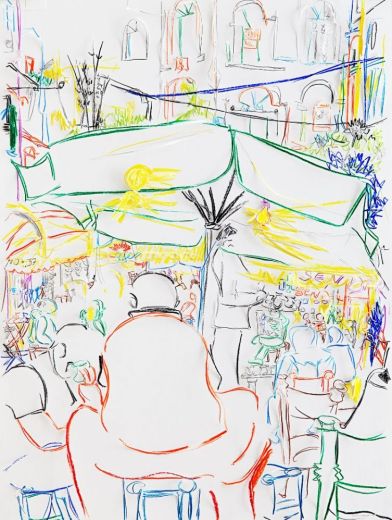 Cafeszene I, 2016, 80 x 60 cm