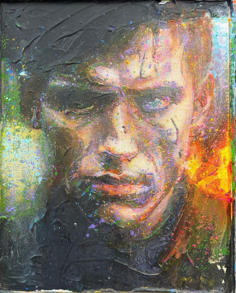 Die Verborgenen 6, 2025, Acryl auf Leinwand, 50 x 40 cm