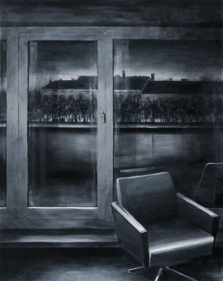 Sador Weinsčlucker, dreh dich nicht um, 2021, Öl auf Leinwand, 200 x 160 cm