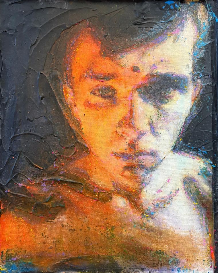 Die Verborgenen 3, 2025, Acryl auf Leinwand, 50 x 40 cm