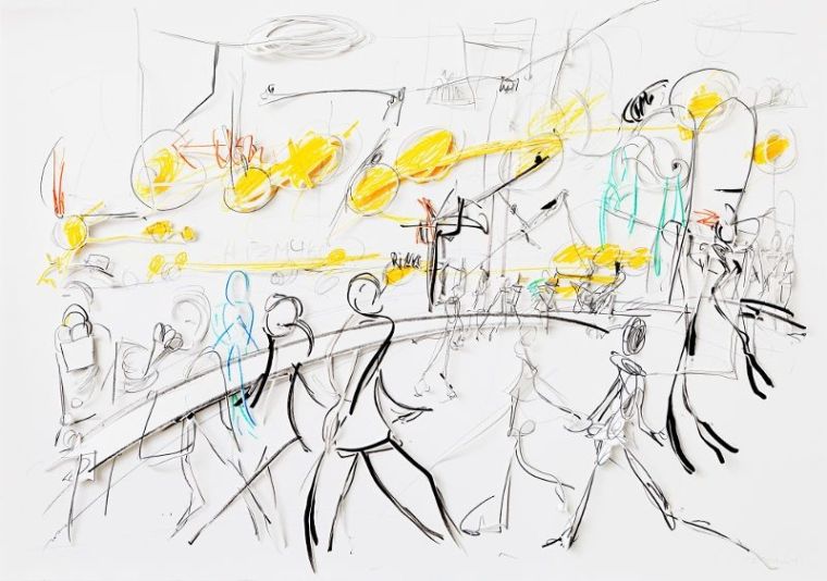 Vorbeieilen, 2015, 170 x 100 cm