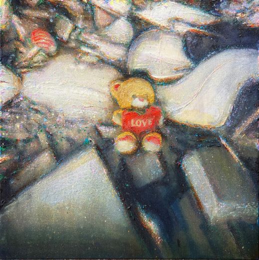 Loved, Lost & Found 5, 2026, Acryl auf Leinwand, 70 x 70 cm
