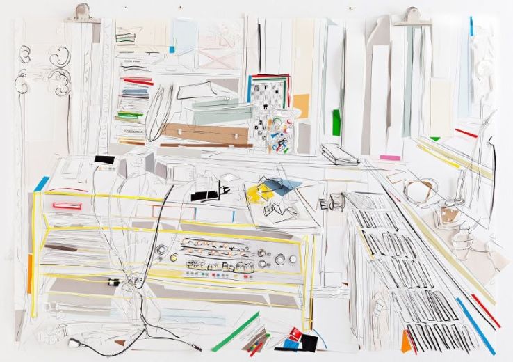Erker-Skizze, 2016, 90 x 130 cm