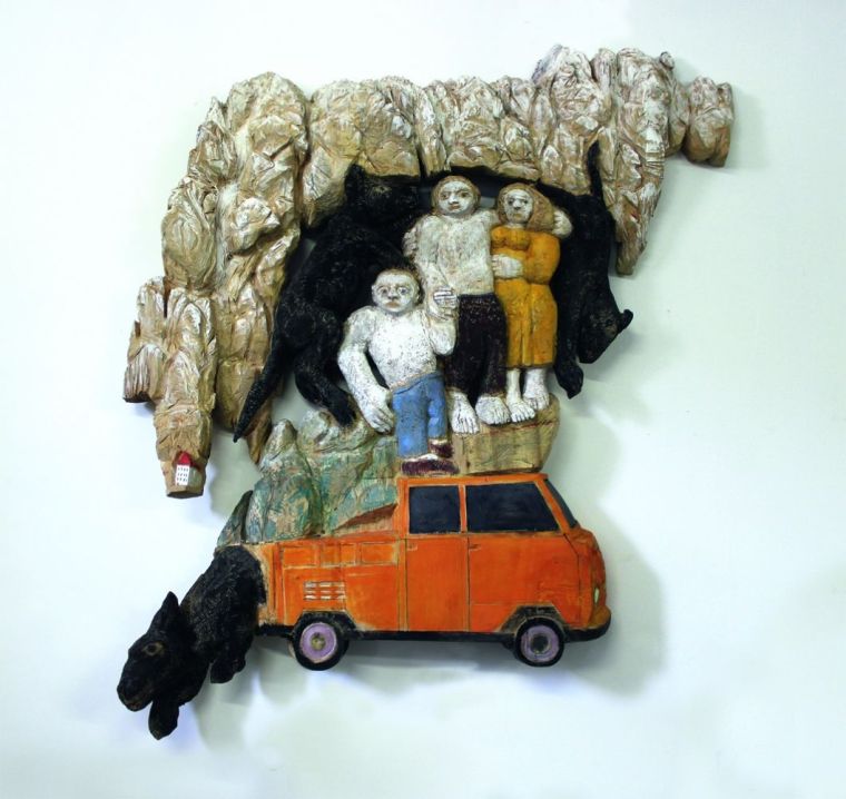 In den Bergen, 2015, Holz bemalt